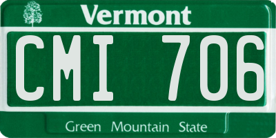VT license plate CMI706