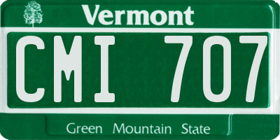 VT license plate CMI707
