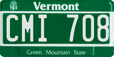 VT license plate CMI708