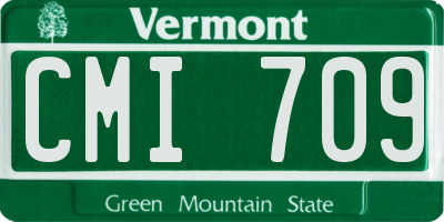 VT license plate CMI709