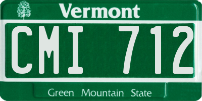 VT license plate CMI712