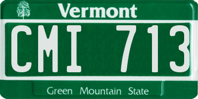 VT license plate CMI713