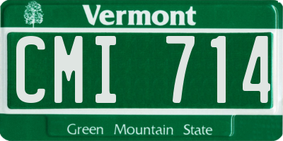 VT license plate CMI714