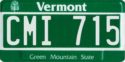 VT license plate CMI715