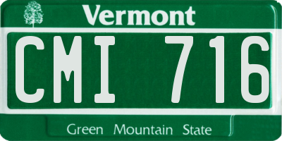 VT license plate CMI716