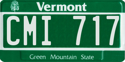 VT license plate CMI717