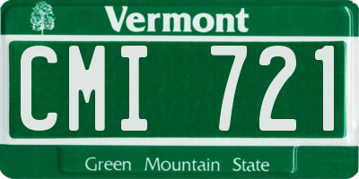 VT license plate CMI721