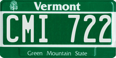 VT license plate CMI722