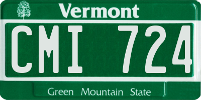 VT license plate CMI724