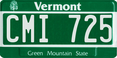 VT license plate CMI725