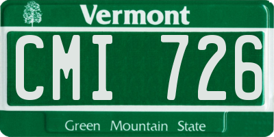 VT license plate CMI726