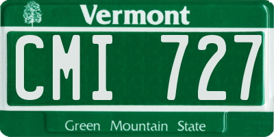 VT license plate CMI727