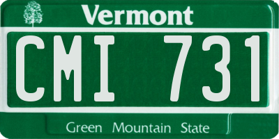 VT license plate CMI731
