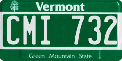 VT license plate CMI732
