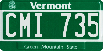 VT license plate CMI735