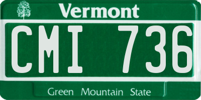 VT license plate CMI736