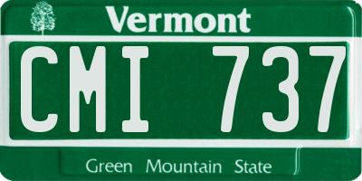VT license plate CMI737