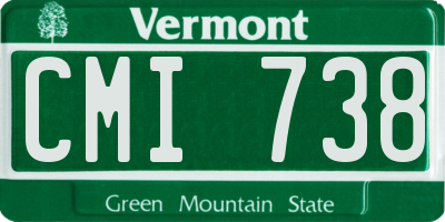 VT license plate CMI738