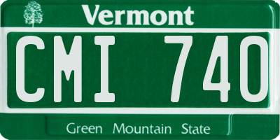 VT license plate CMI740