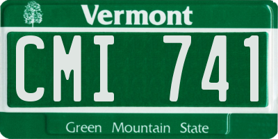 VT license plate CMI741