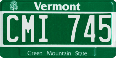 VT license plate CMI745
