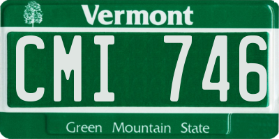 VT license plate CMI746