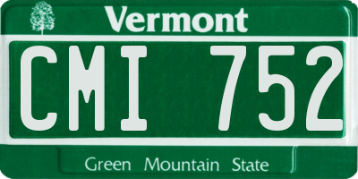 VT license plate CMI752