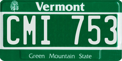 VT license plate CMI753
