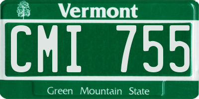 VT license plate CMI755