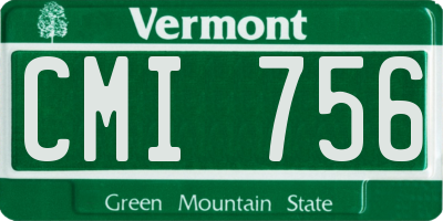 VT license plate CMI756