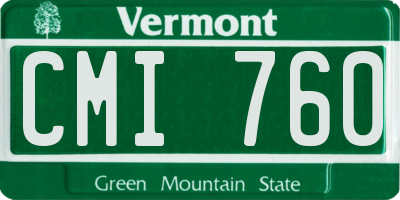 VT license plate CMI760