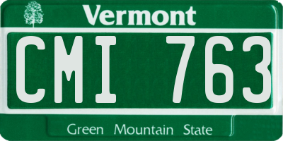 VT license plate CMI763