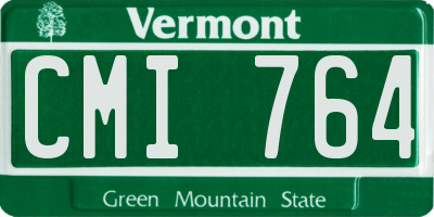 VT license plate CMI764