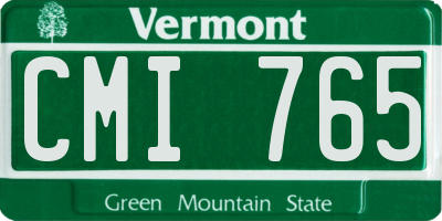 VT license plate CMI765