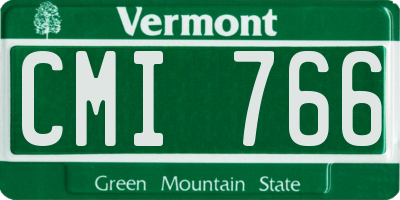 VT license plate CMI766