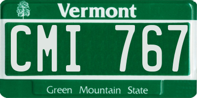 VT license plate CMI767