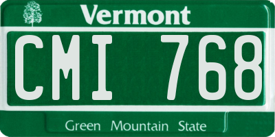 VT license plate CMI768