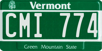 VT license plate CMI774