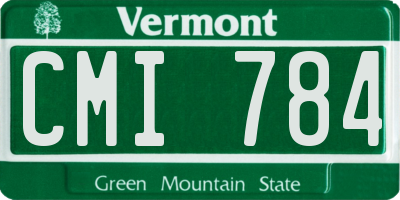 VT license plate CMI784