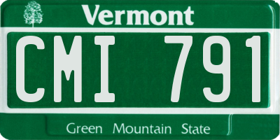 VT license plate CMI791