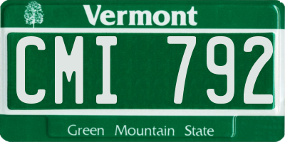 VT license plate CMI792
