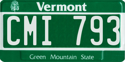 VT license plate CMI793