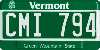 VT license plate CMI794