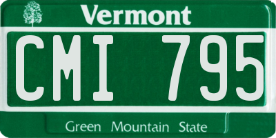 VT license plate CMI795