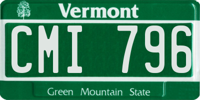 VT license plate CMI796