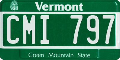 VT license plate CMI797