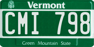 VT license plate CMI798