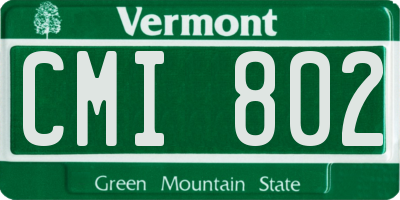 VT license plate CMI802