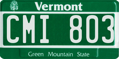 VT license plate CMI803