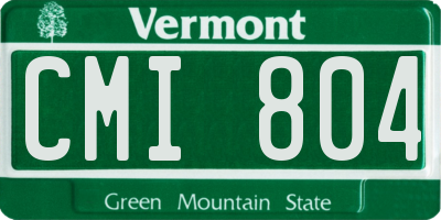 VT license plate CMI804
